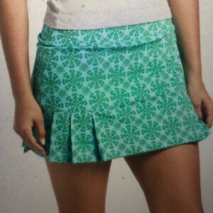 NWT Sigrid Olsen women's green print UPF 50 golf skort